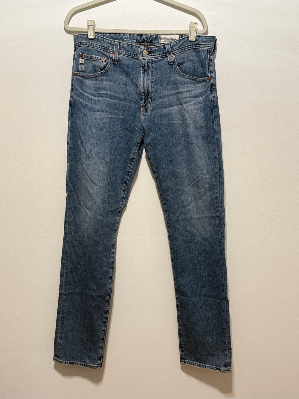 Ag Adriano Goldschmied Straight-Leg Men's Jeans in Medium Blue